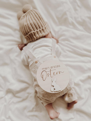 Mein erstes Ostern Meilensteinkarte - Hase weiß, Baby - BohoWildflowerVibes