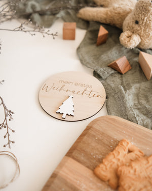 mein erstes Weihnachten Holztafel - Tannenbaum