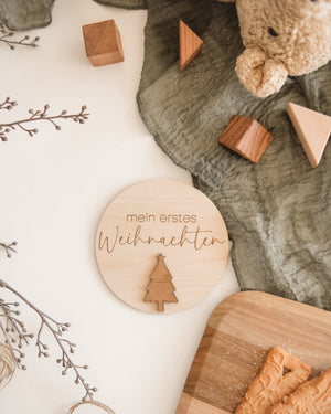 mein erstes Weihnachten Holztafel - Tannenbaum