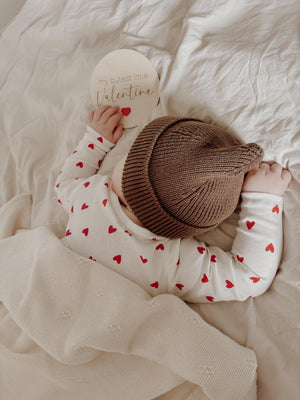 my cutest little Valentine - Tafel aus Holz - weiß, Meilensteinkarte zum Valentinstag - BohoWildflowerVibes