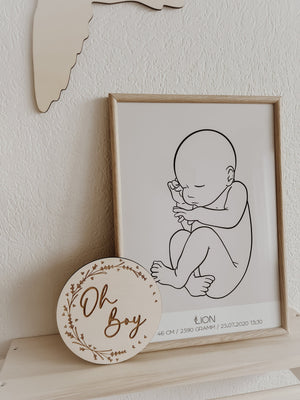 Oh Boy Meilensteintafel aus Holz