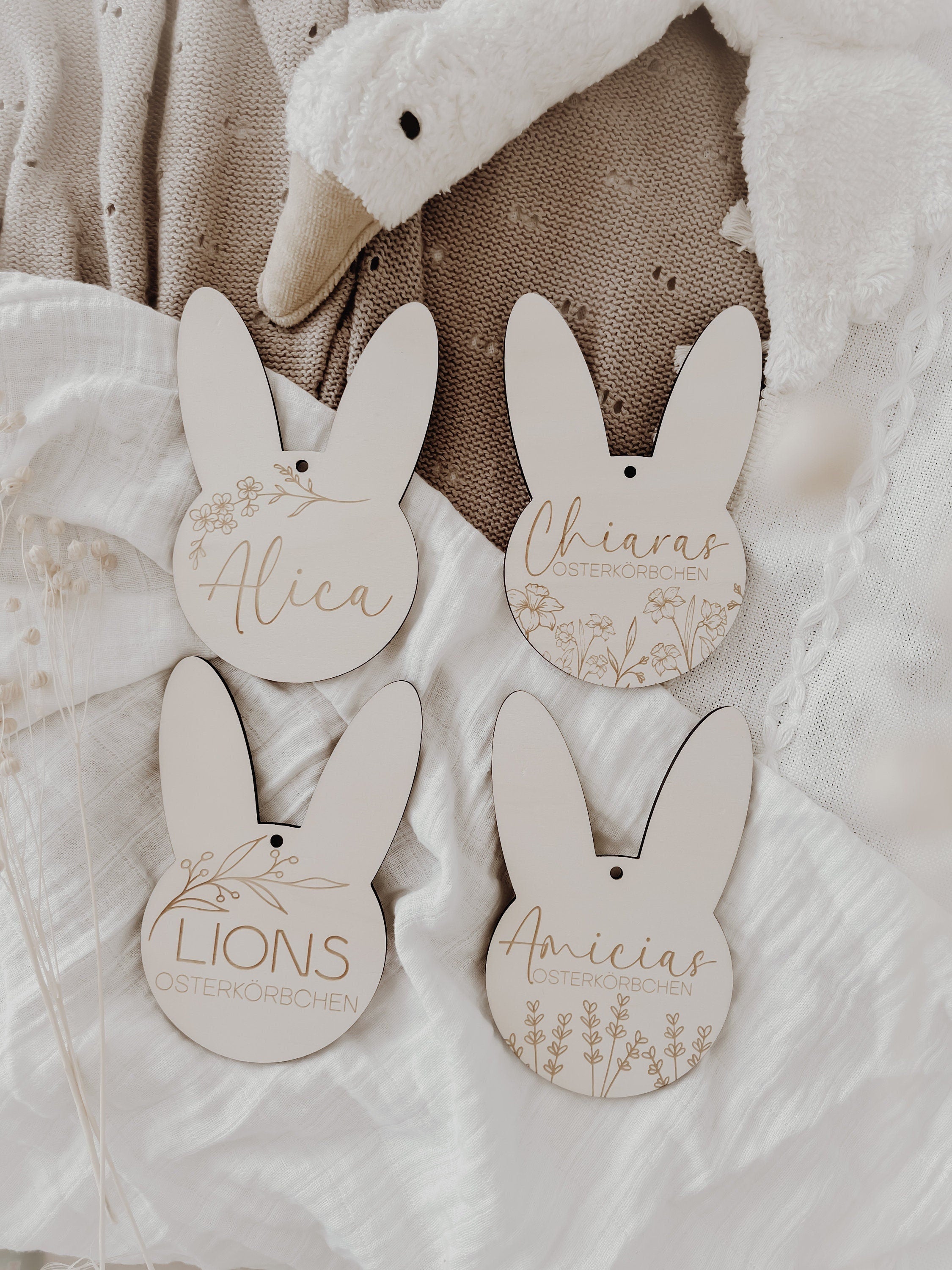 Osterkorbanhänger personalisiert - BohoWildflowerVibes