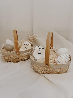 Osterkorbanhänger personalisiert mit Initialen - BohoWildflowerVibes