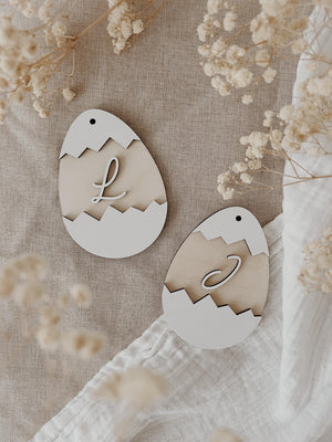 Osterkorbanhänger personalisiert mit Initialen - BohoWildflowerVibes