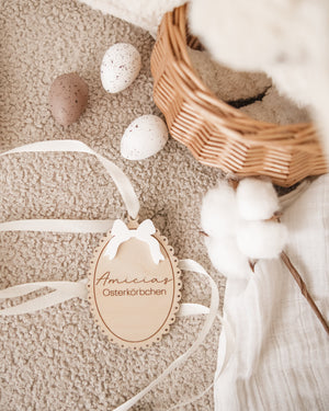 Osterkorbanhänger - Schleife weiß in verschiedenen Variationen