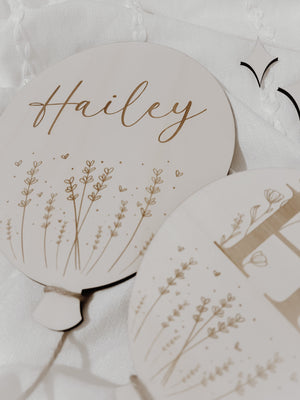Personalisierter Ballon aus Holz - BohoWildflowerVibes
