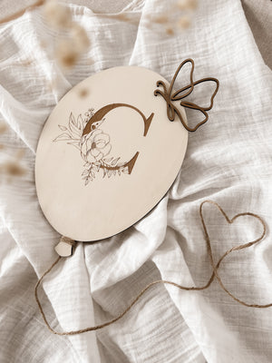Personalisierter Ballon mit Initialen und Schmetterling in verschiedenen Variationen - BohoWildflowerVibes