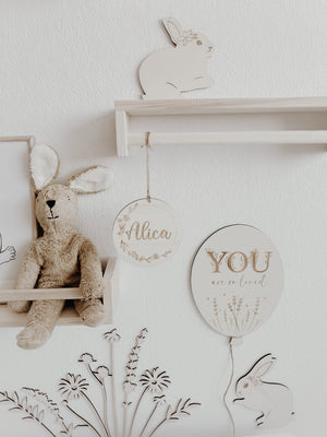 Personalisiertes Holzschild mit Namen - BohoWildflowerVibes