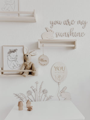 Personalisiertes Holzschild mit Namen - BohoWildflowerVibes