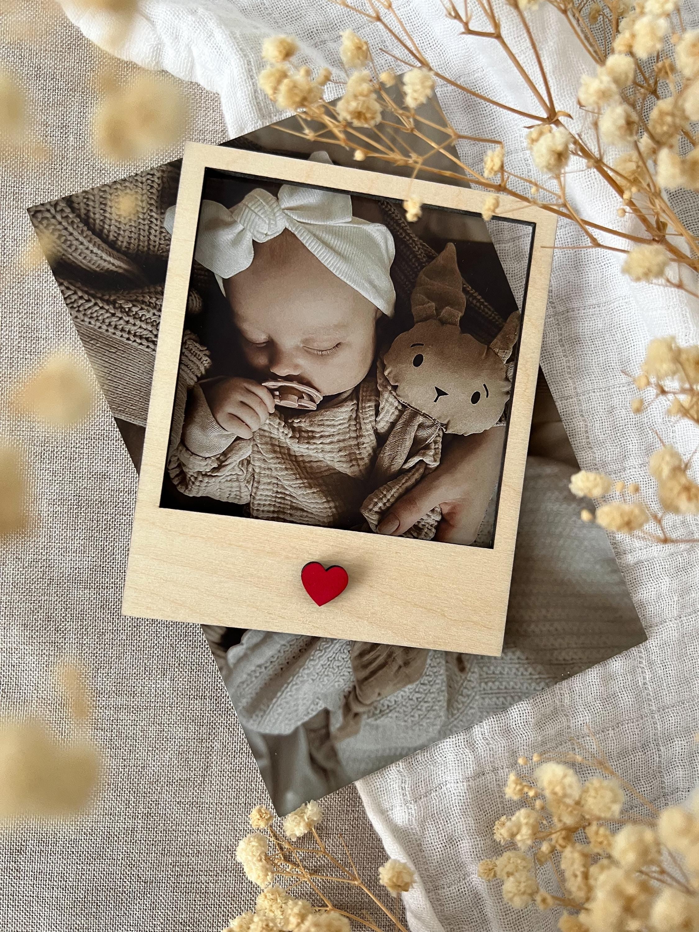 Polaroid Rahmen, Fotorahmen aus Holz - Herz rot - BohoWildflowerVibes