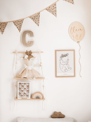 Rattan Buchstabe aus Holz Wanddekoration Alphabet Kinderzimmer und Babyzimmer