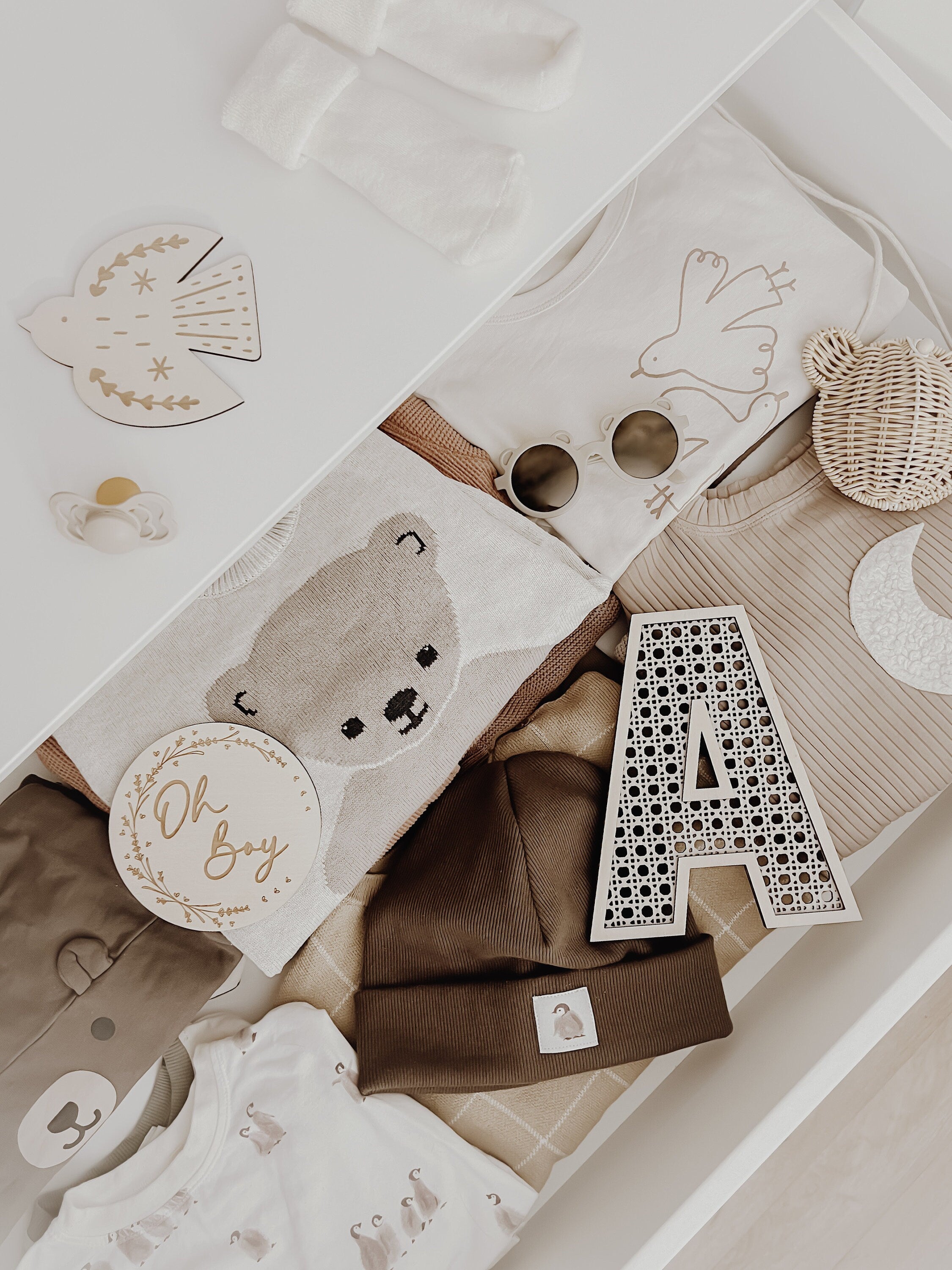 Rattan Buchstabe aus Holz, Wanddekoration, Alphabet, Kinderzimmer und Babyzimmer - BohoWildflowerVibes