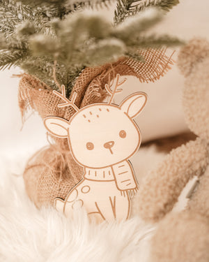 Reh aus Holz - Birke graviert