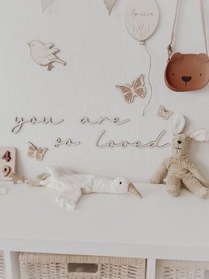 Schmetterlinge aus Holz im Set 3 Stück Wanddekoration - BohoWildflowerVibes