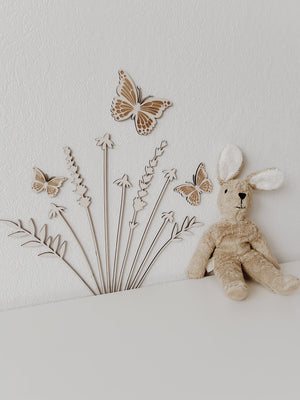 Schmetterlinge aus Holz im Set 3 Stück Wanddekoration - BohoWildflowerVibes