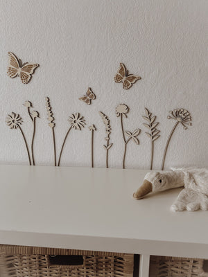 Schmetterlinge aus Holz im Set 3 Stück Wanddekoration - BohoWildflowerVibes