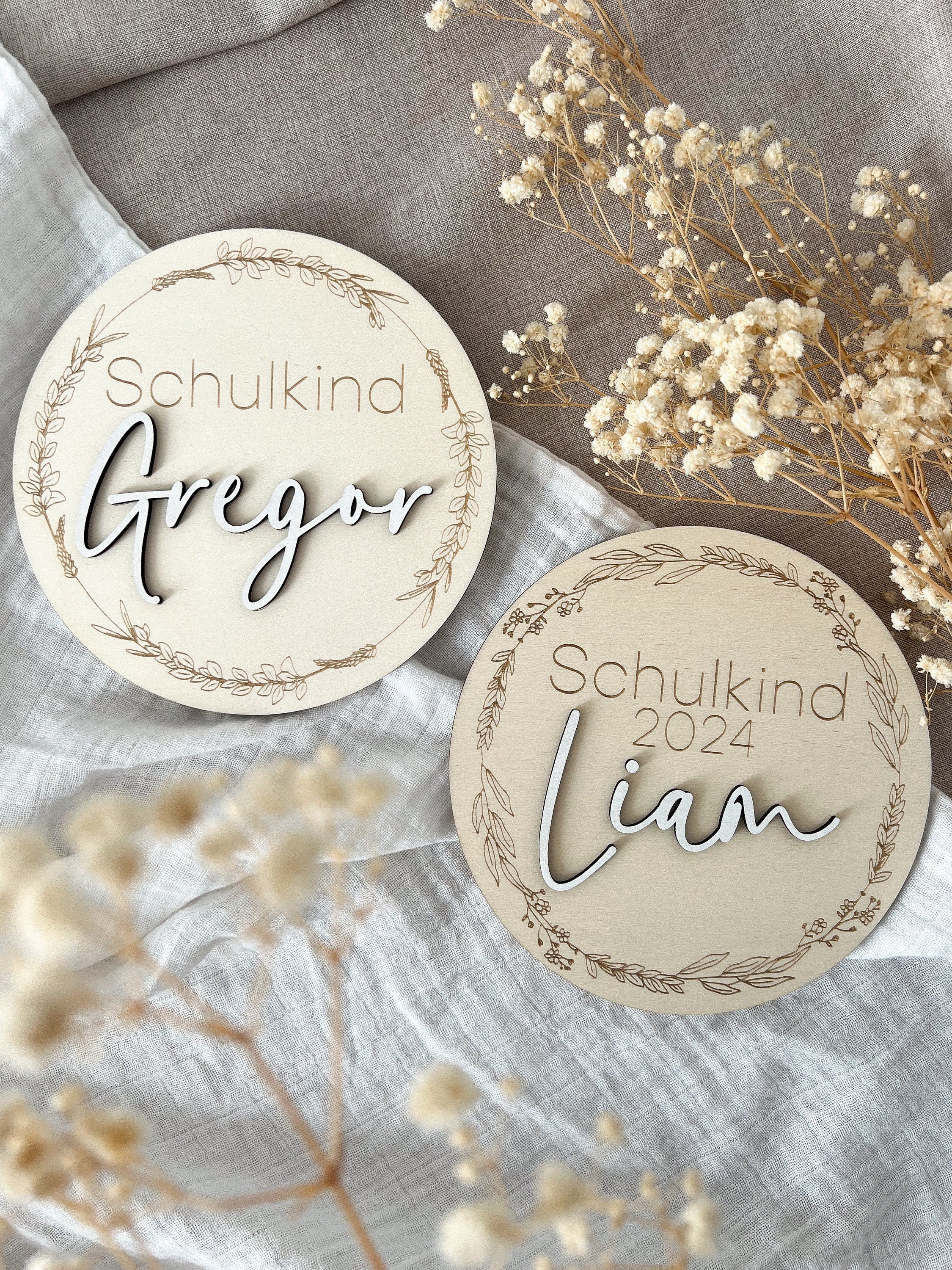 Schulkind Tafel aus Holz - BohoWildflowerVibes