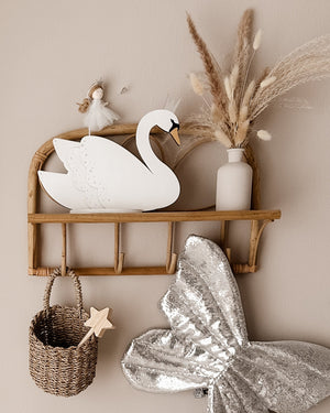 Schwan aus Holz mit Ständer