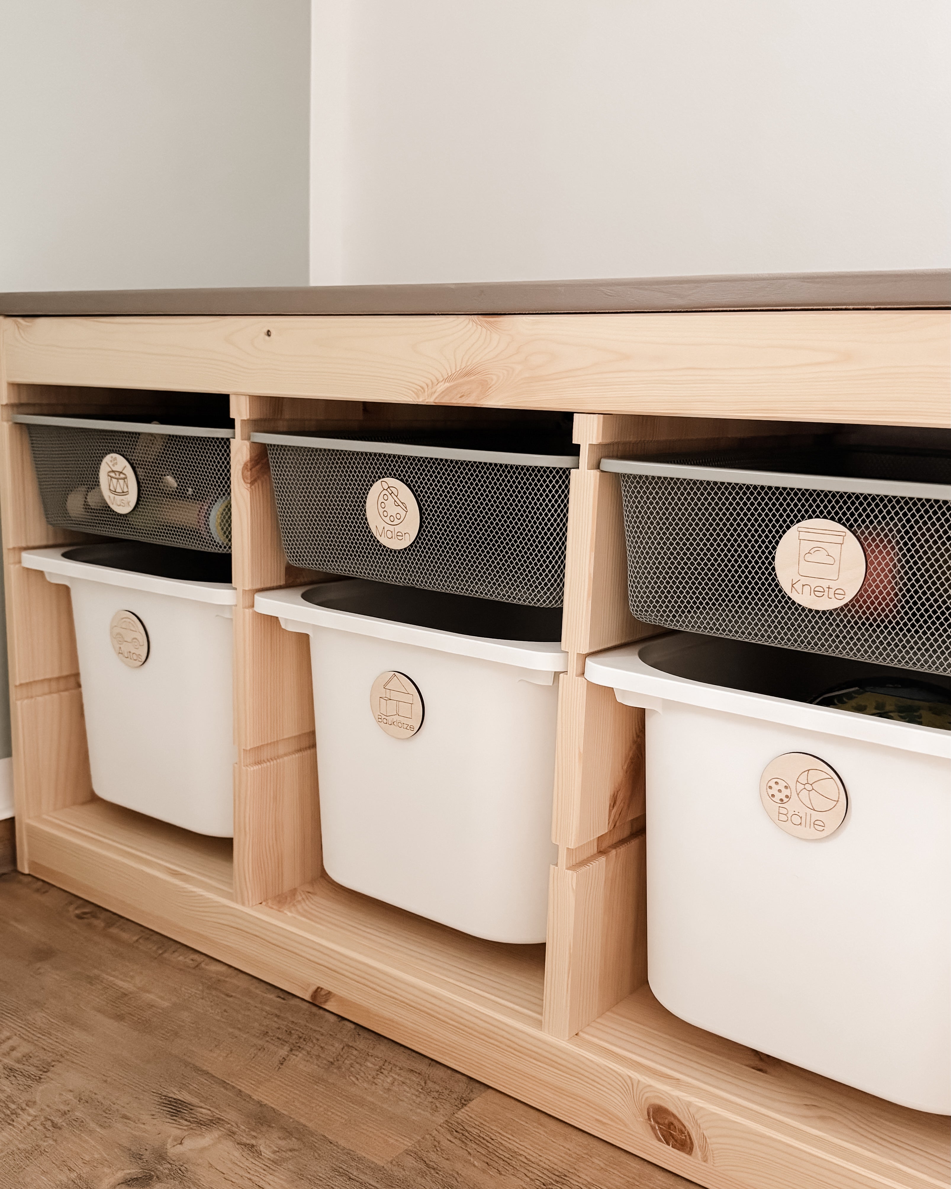 Trofast Schilder aus Holz 6er