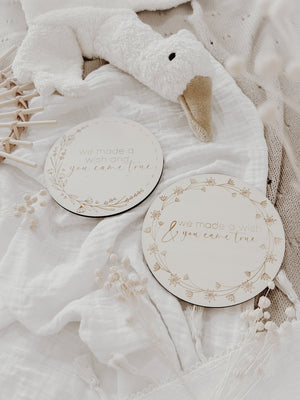 Holztafel - We made a wish and you came true - BohoWildflowerVibes