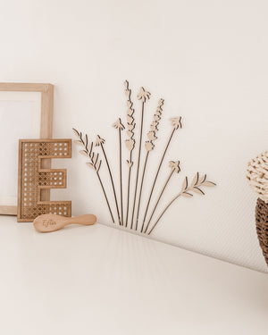Wildblumen aus Holz – 9er Holzblumen-Deco für liebevolle Wandgestaltung - 9 Wildblumen