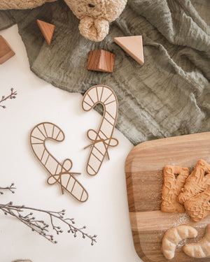 Zuckerstangen aus Holz graviert