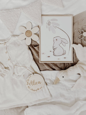 3 Holzblumen - graviert - BohoWildflowerVibes