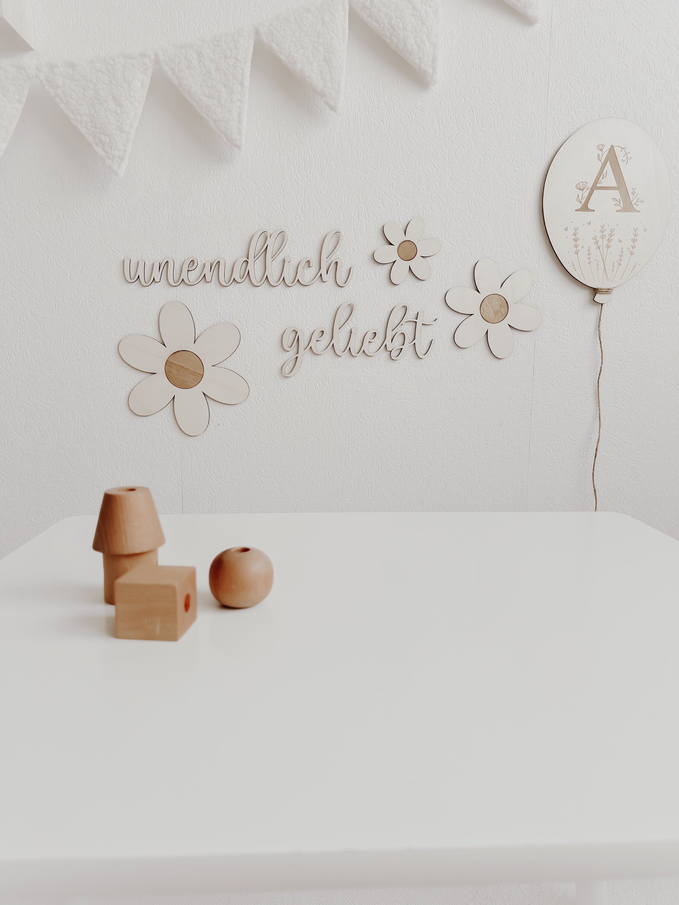 3 Holzblumen - graviert - BohoWildflowerVibes