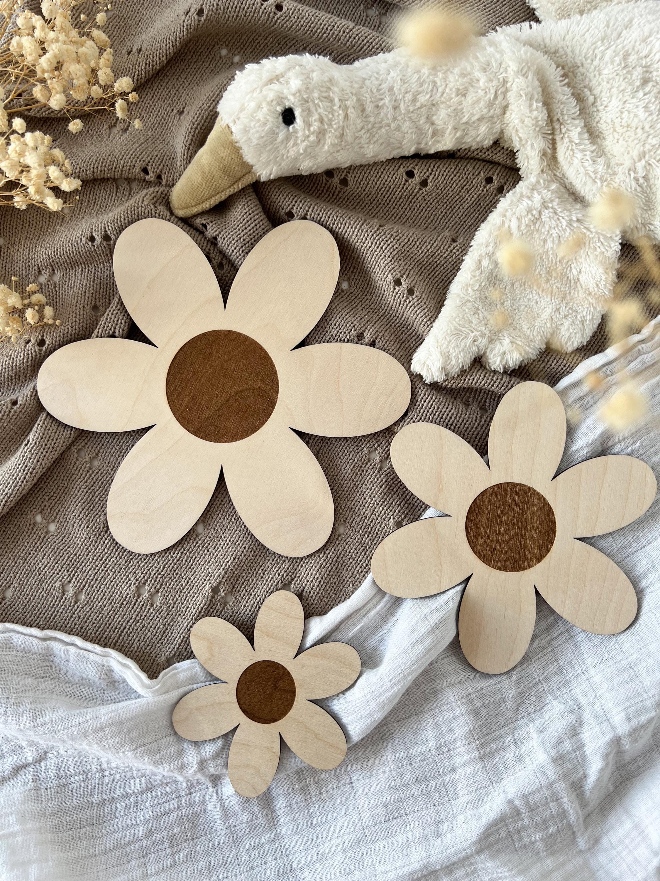 3 Holzblumen - graviert - BohoWildflowerVibes