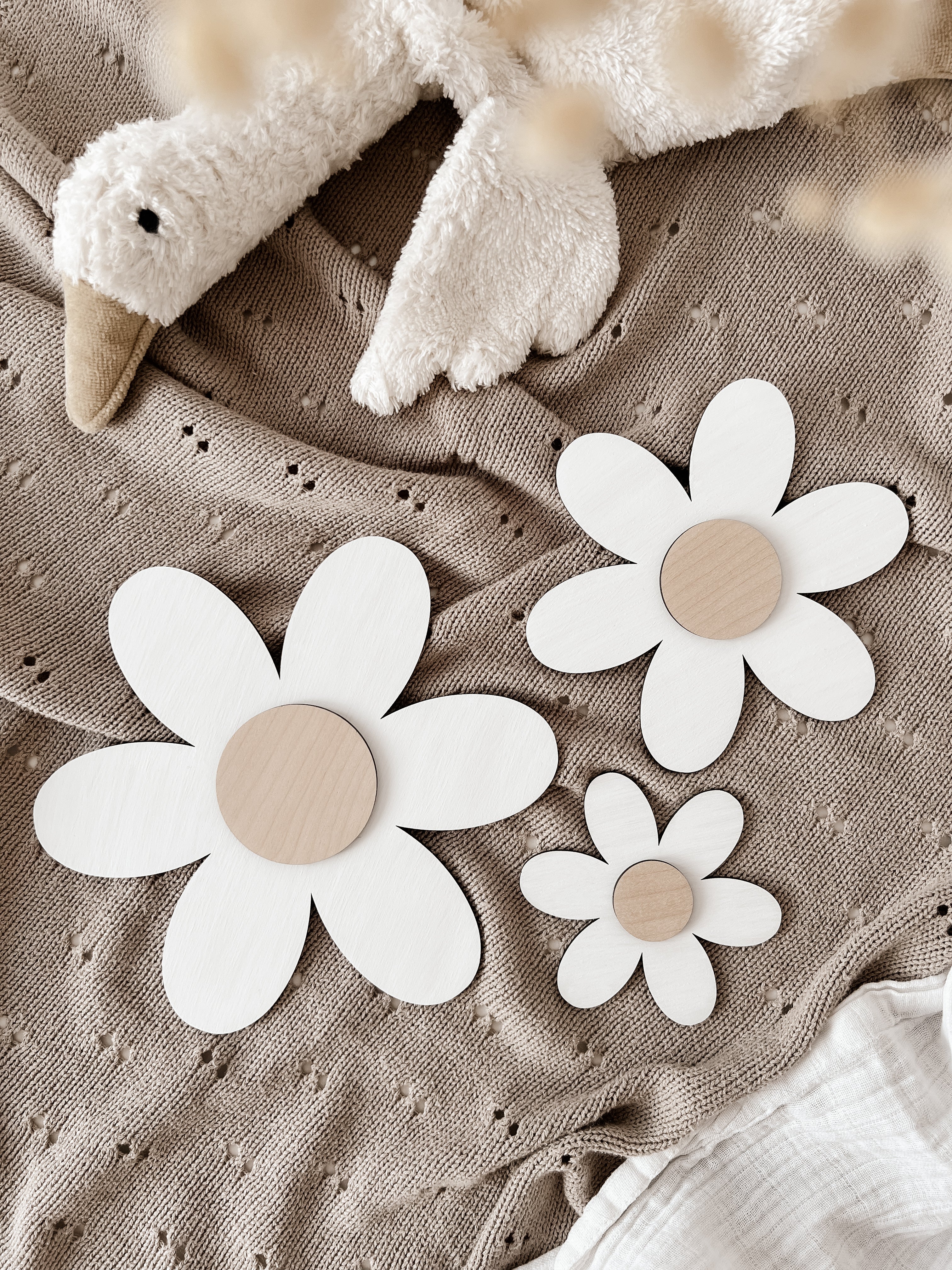 Holzblumen - weiß, Birke - BohoWildflowerVibes