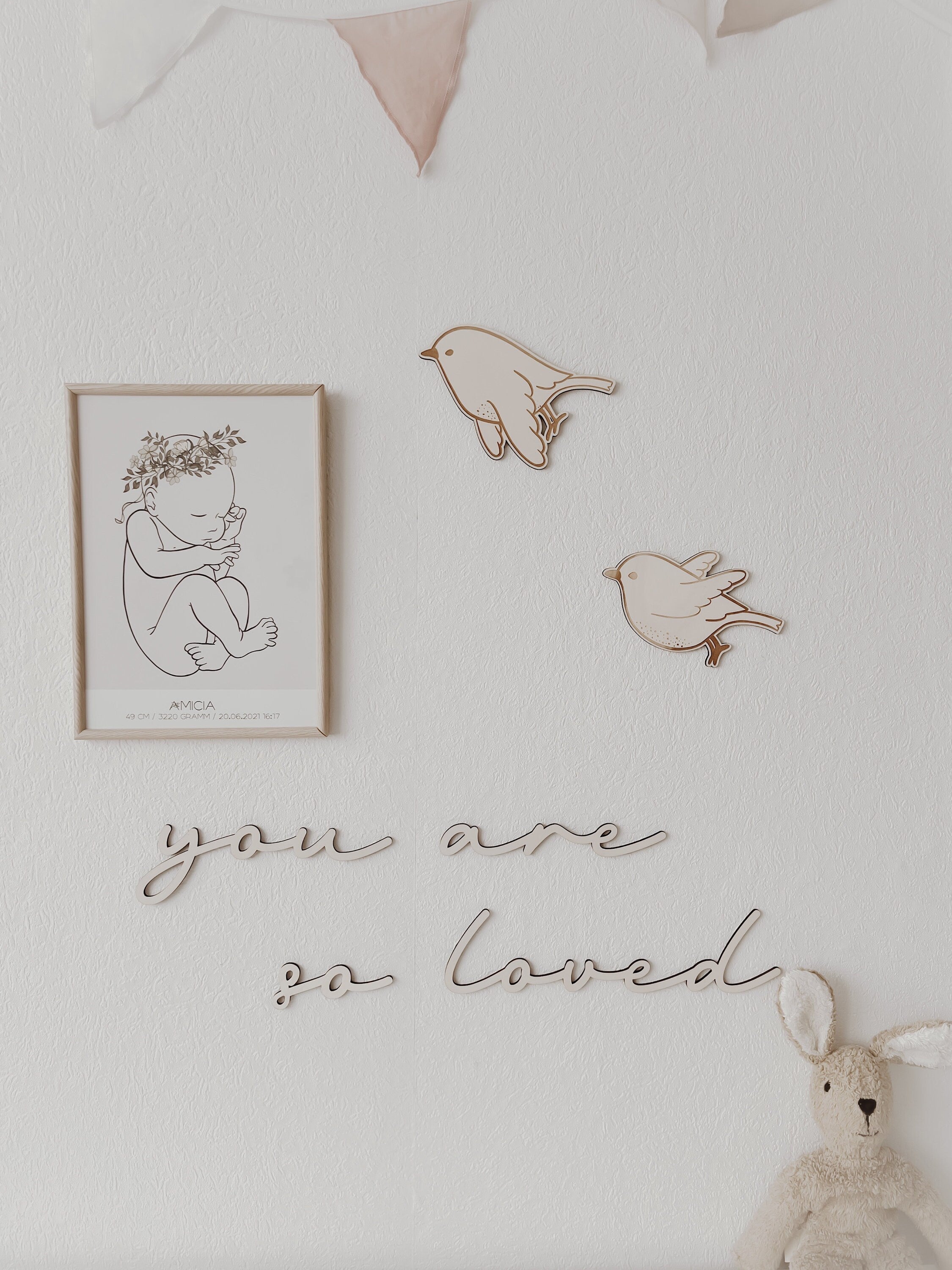 3 Vögel aus Holz - BohoWildflowerVibes