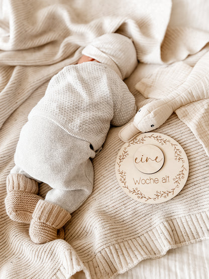 Meilensteinkarten - Baby erstes Jahr mit Einlegescheiben