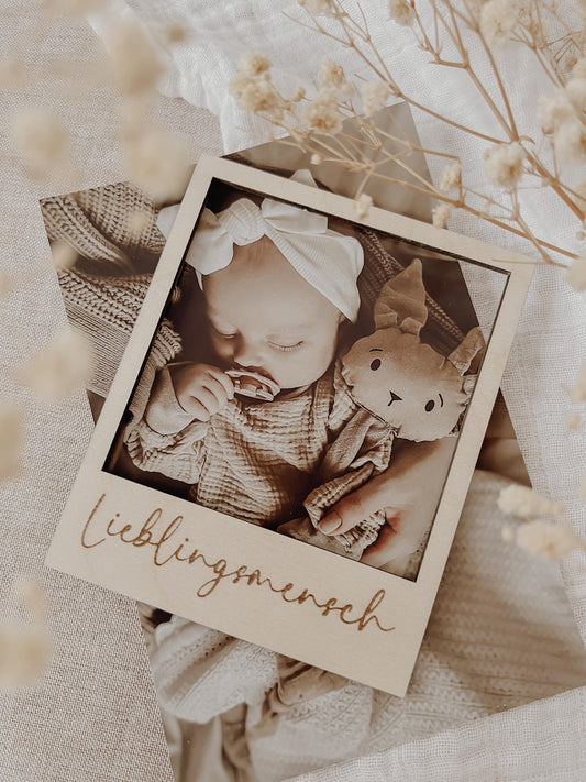 Polaroid Rahmen, Fotorahmen aus Holz - Lieblingsmensch