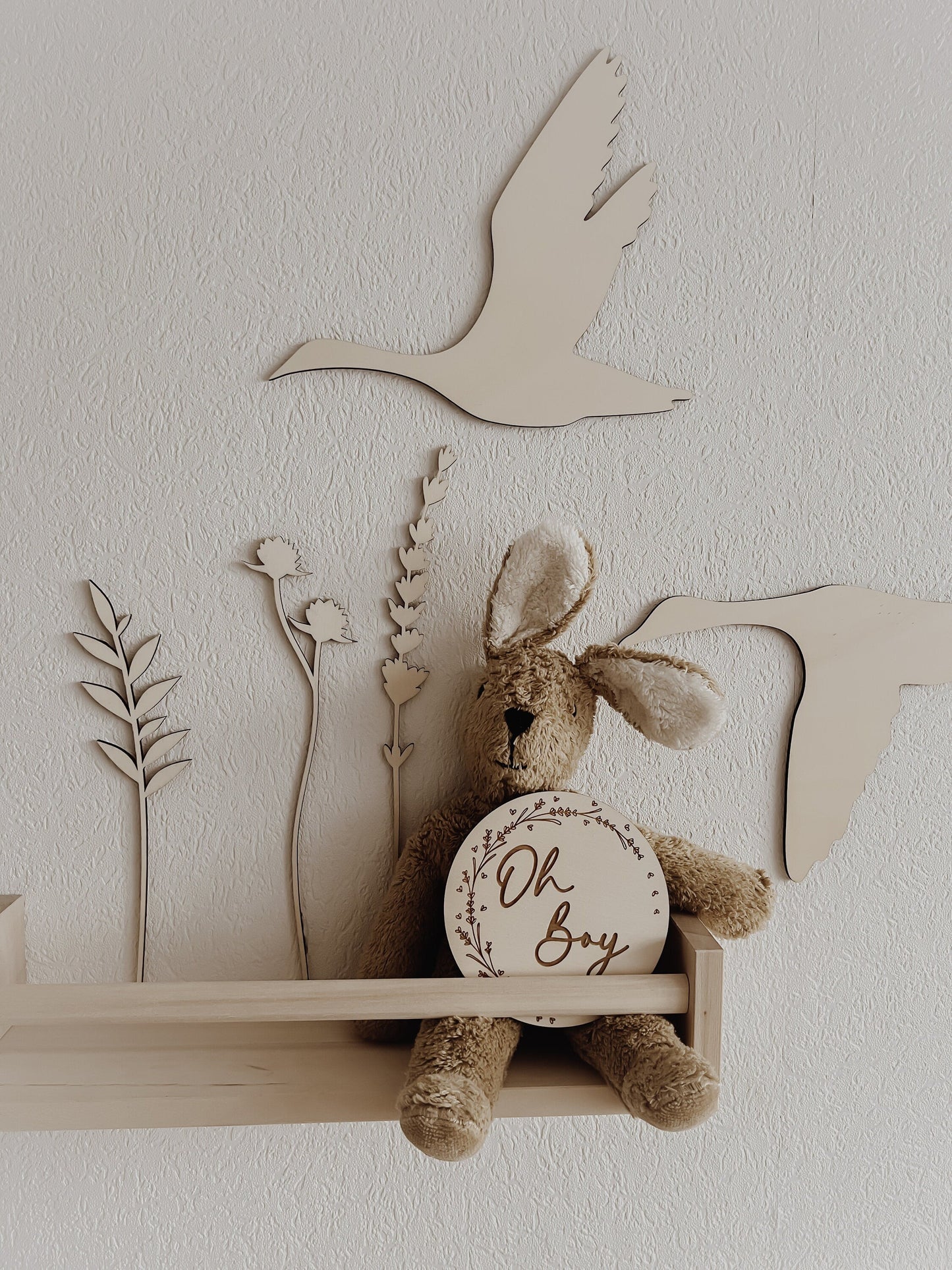4 Fluggänse aus Holz Wanddeko Kinder- und Babyzimmer minimalistisch - BohoWildflowerVibes