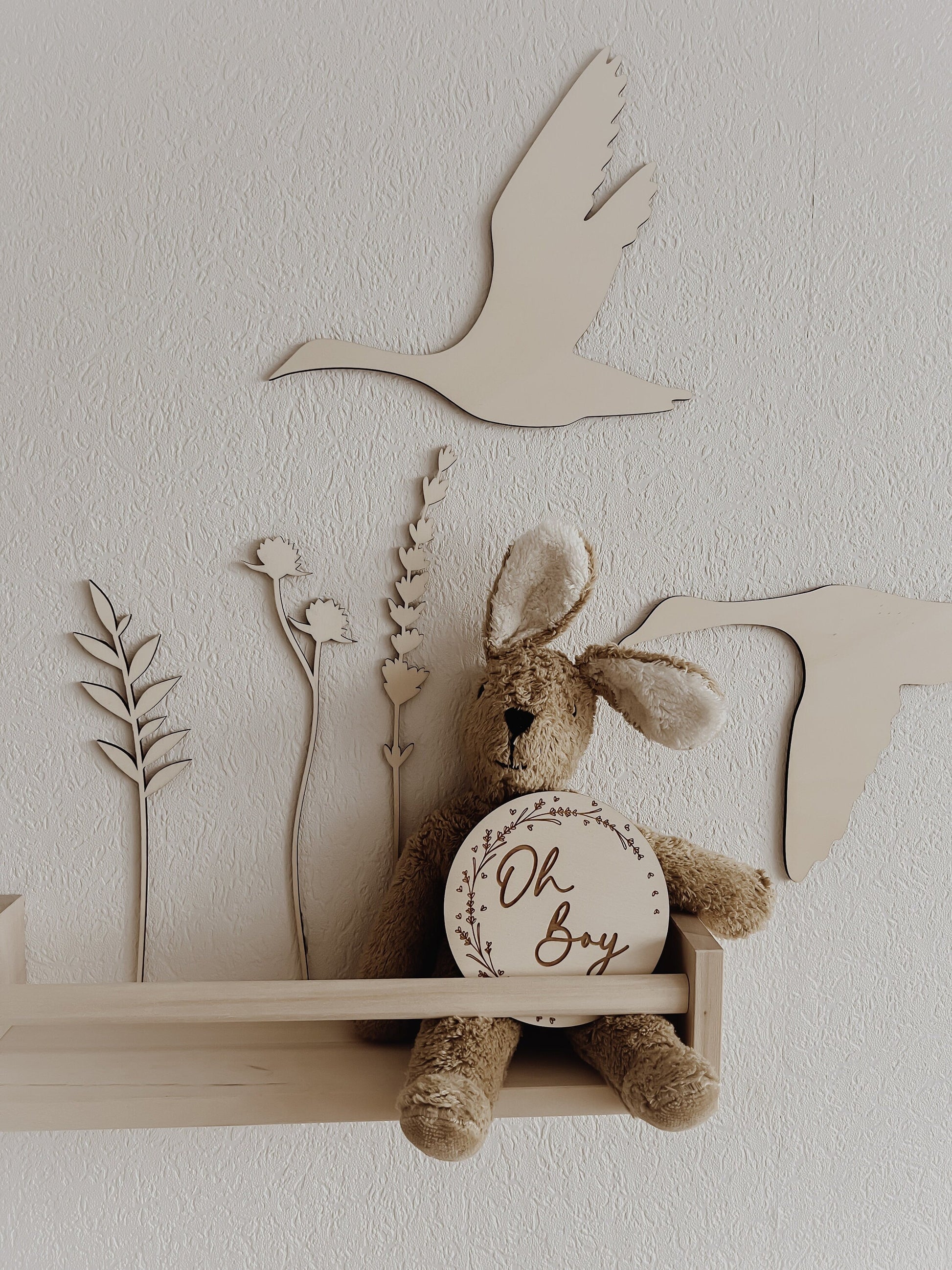 4 Fluggänse aus Holz Wanddeko Kinder- und Babyzimmer minimalistisch - BohoWildflowerVibes