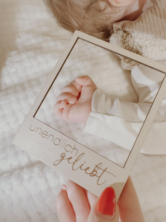 Polaroid Rahmen aus Holz - unendlich geliebt