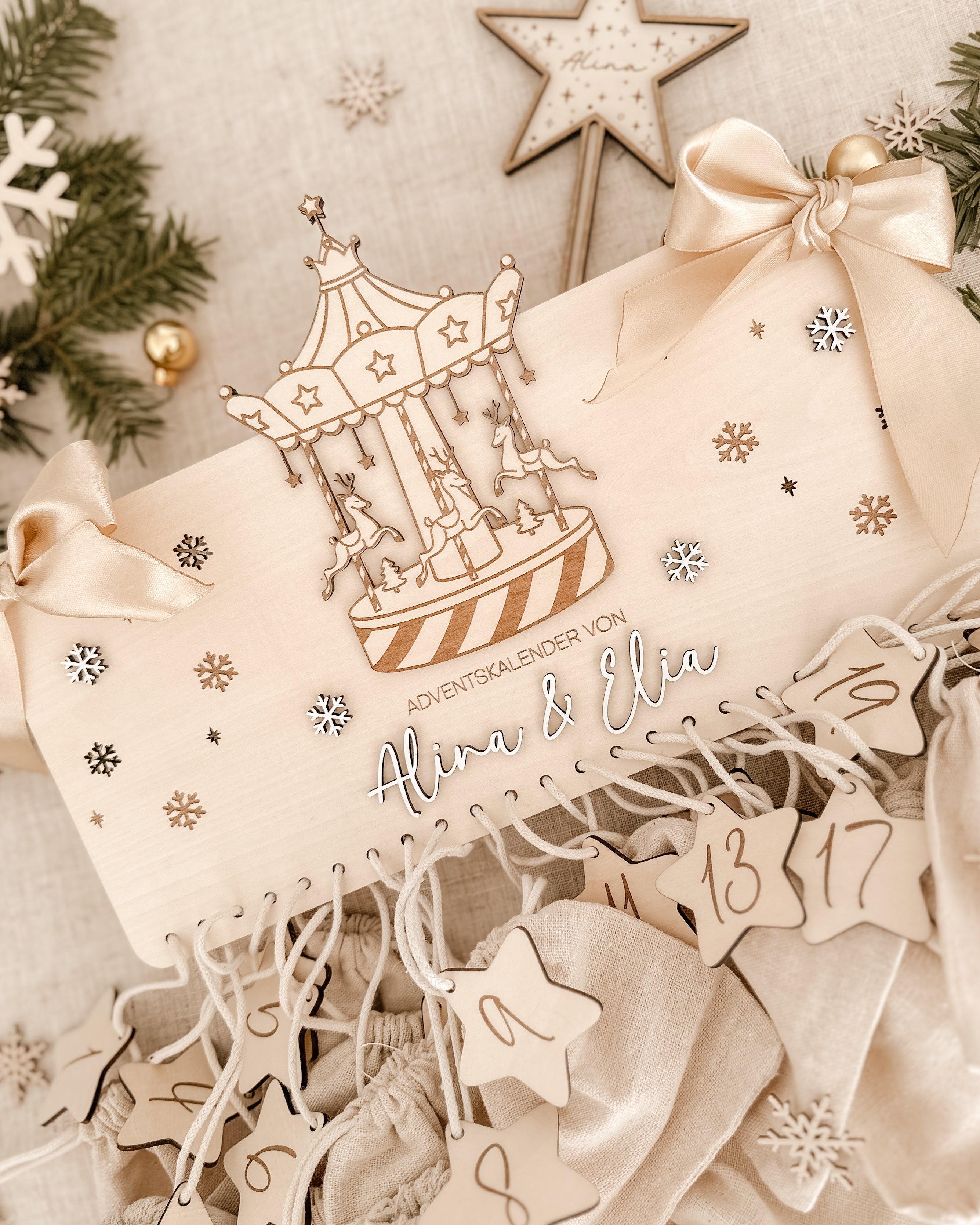 Adventskalender aus Holz personalisiert - Karussell