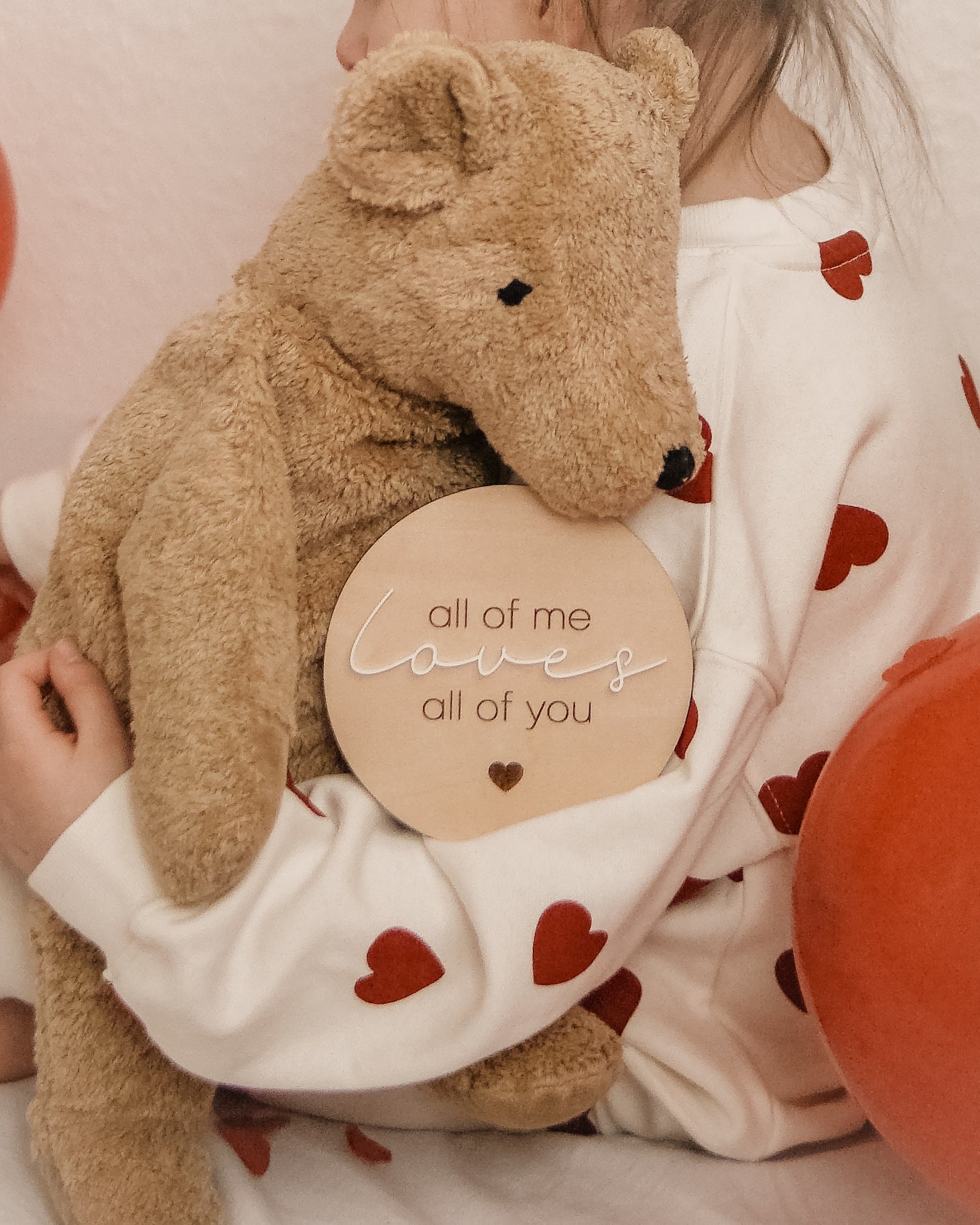 all of me loves all of you Holztafel -Meilensteinkarte aus Holz