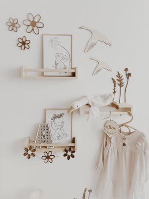 Baby- und Kinderzimmer Poster Hase, handgezeichnet, Aquarell - BohoWildflowerVibes