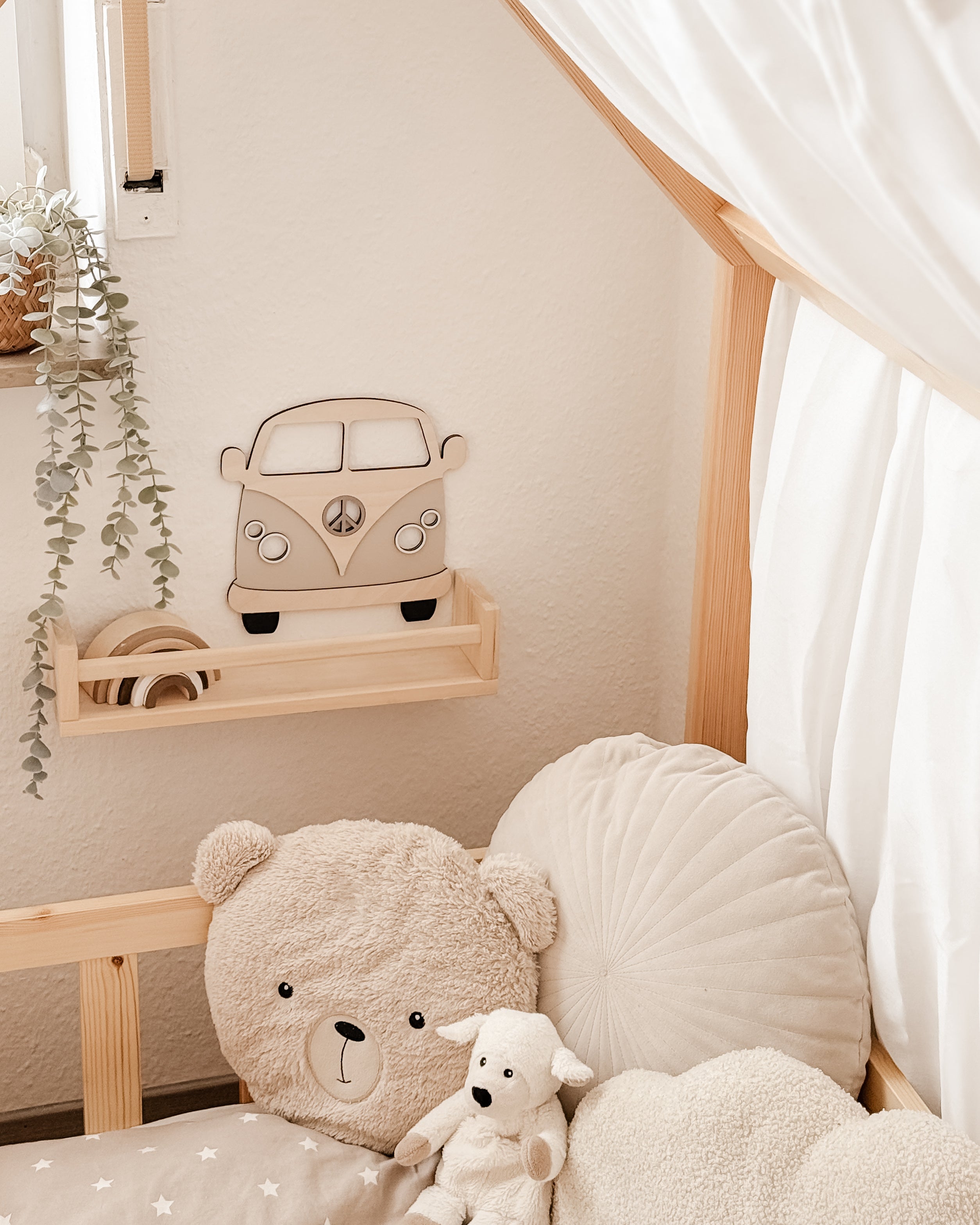Bus aus Holz - Beige Birke