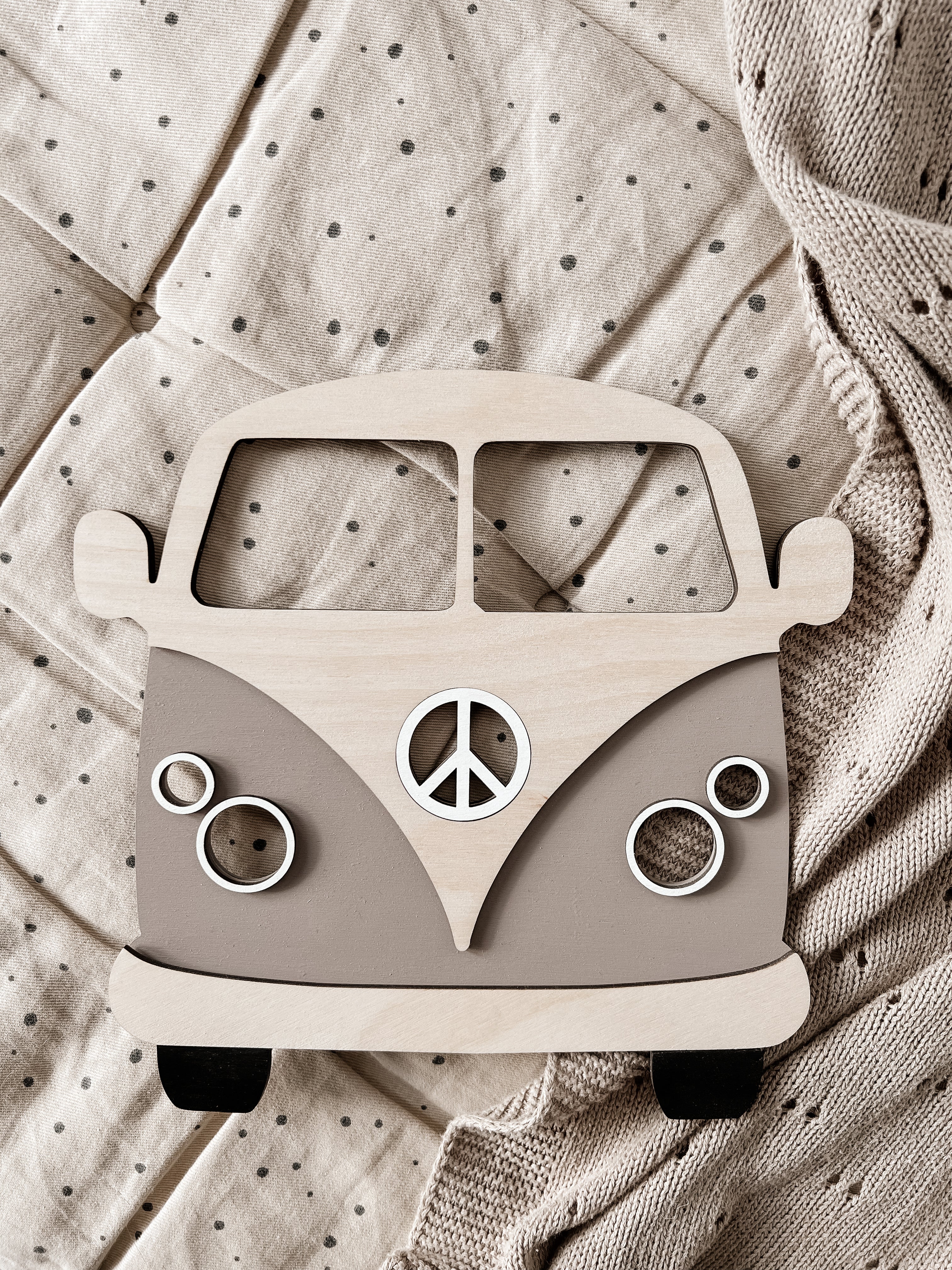 Bus aus Holz - Braun, Birke - BohoWildflowerVibes