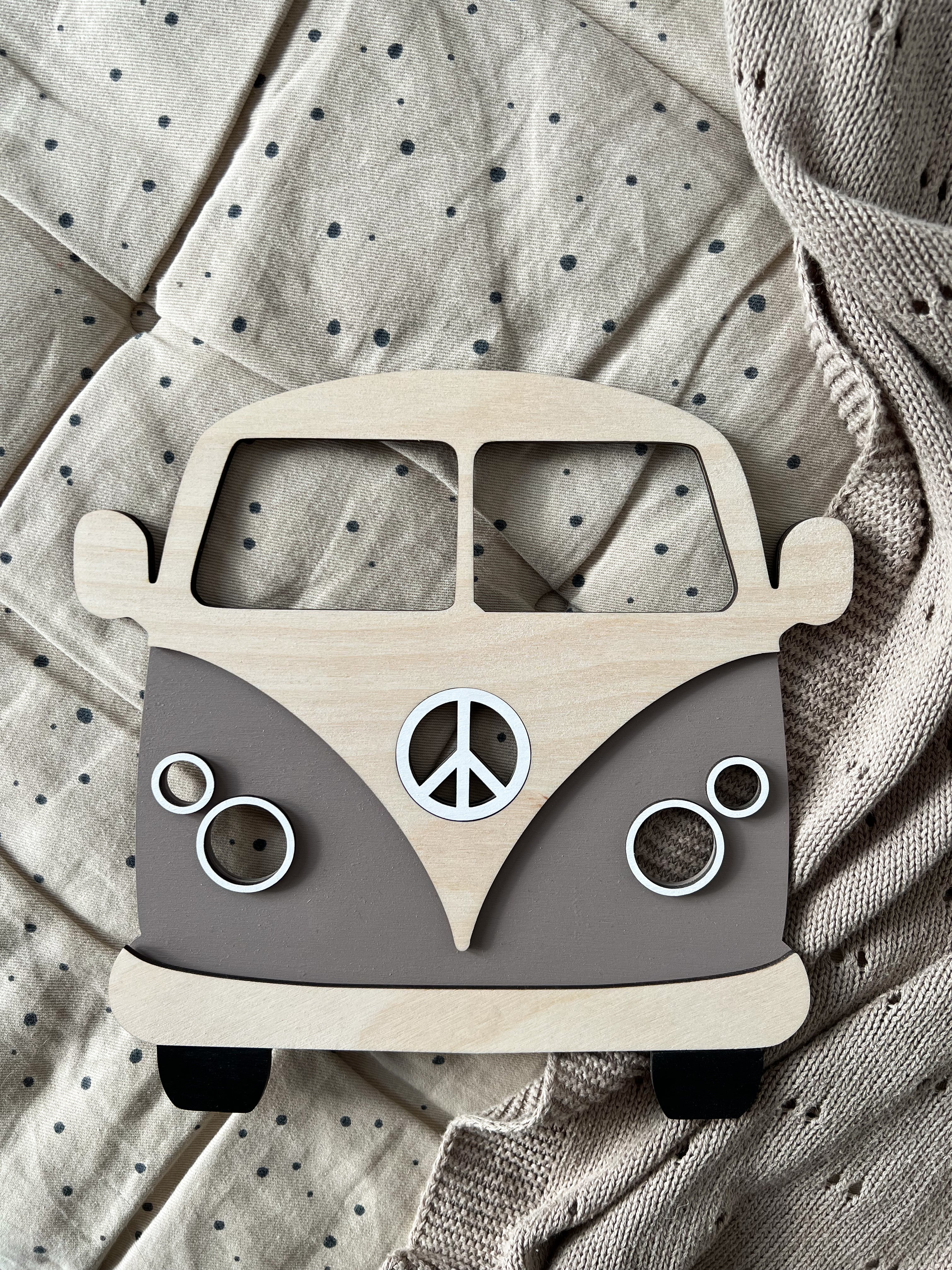 Bus aus Holz - Braun, Birke - BohoWildflowerVibes
