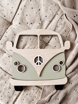 Bus aus Holz - Grün, Birke - BohoWildflowerVibes