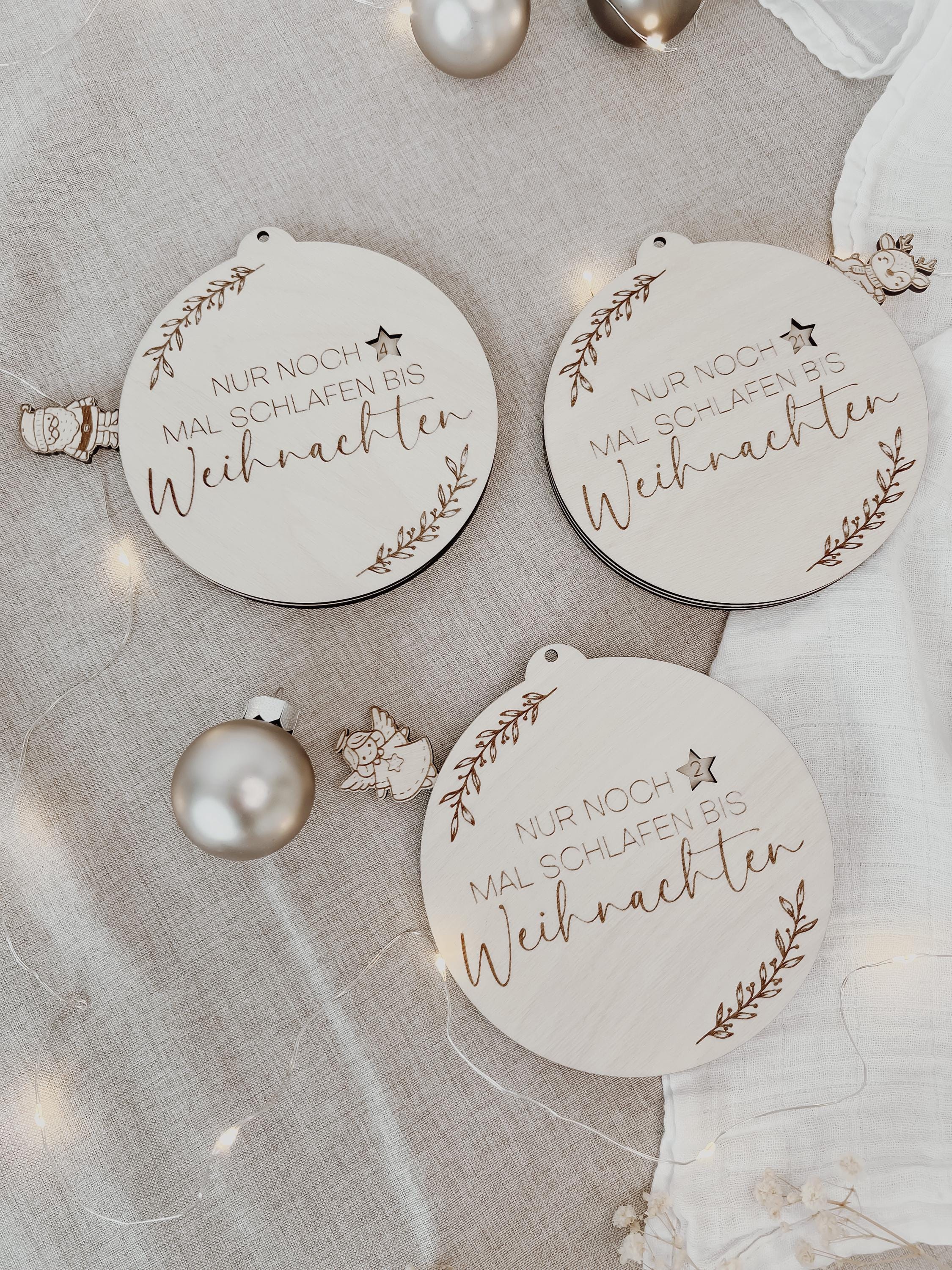 Countdowntafel Weihnachten aus Holz - BohoWildflowerVibes