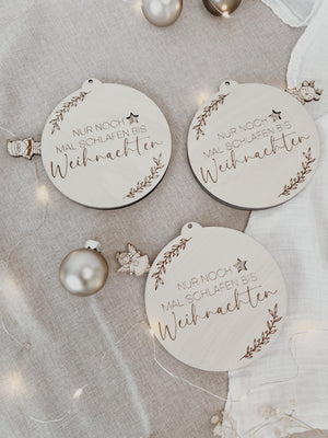 Countdowntafel Weihnachten aus Holz - BohoWildflowerVibes