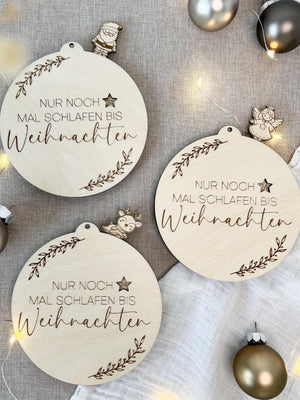 Countdowntafel Weihnachten aus Holz - BohoWildflowerVibes