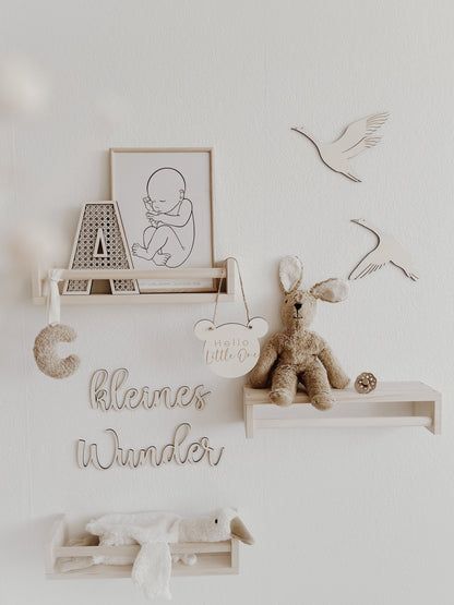 Rattan Buchstabe aus Holz, Wanddekoration, Alphabet, Kinderzimmer und Babyzimmer