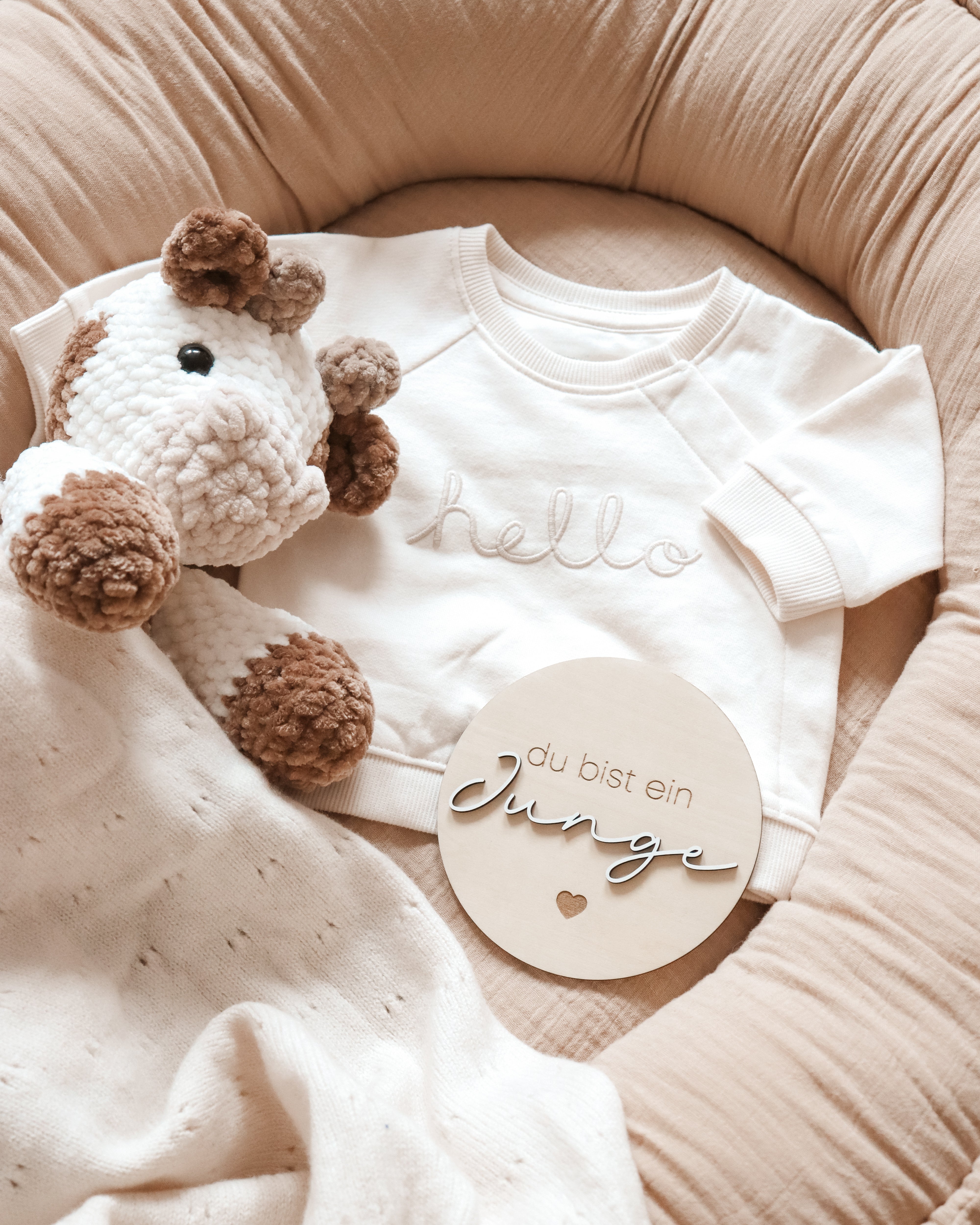 du bist ein Junge / Mädchen Meilensteinkarte - Holzschilder für unvergessliche Baby-Momente