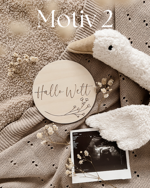 Hallo Welt Meilensteinkarte - Holzschilder für unvergessliche Baby-Momente - Motiv 2