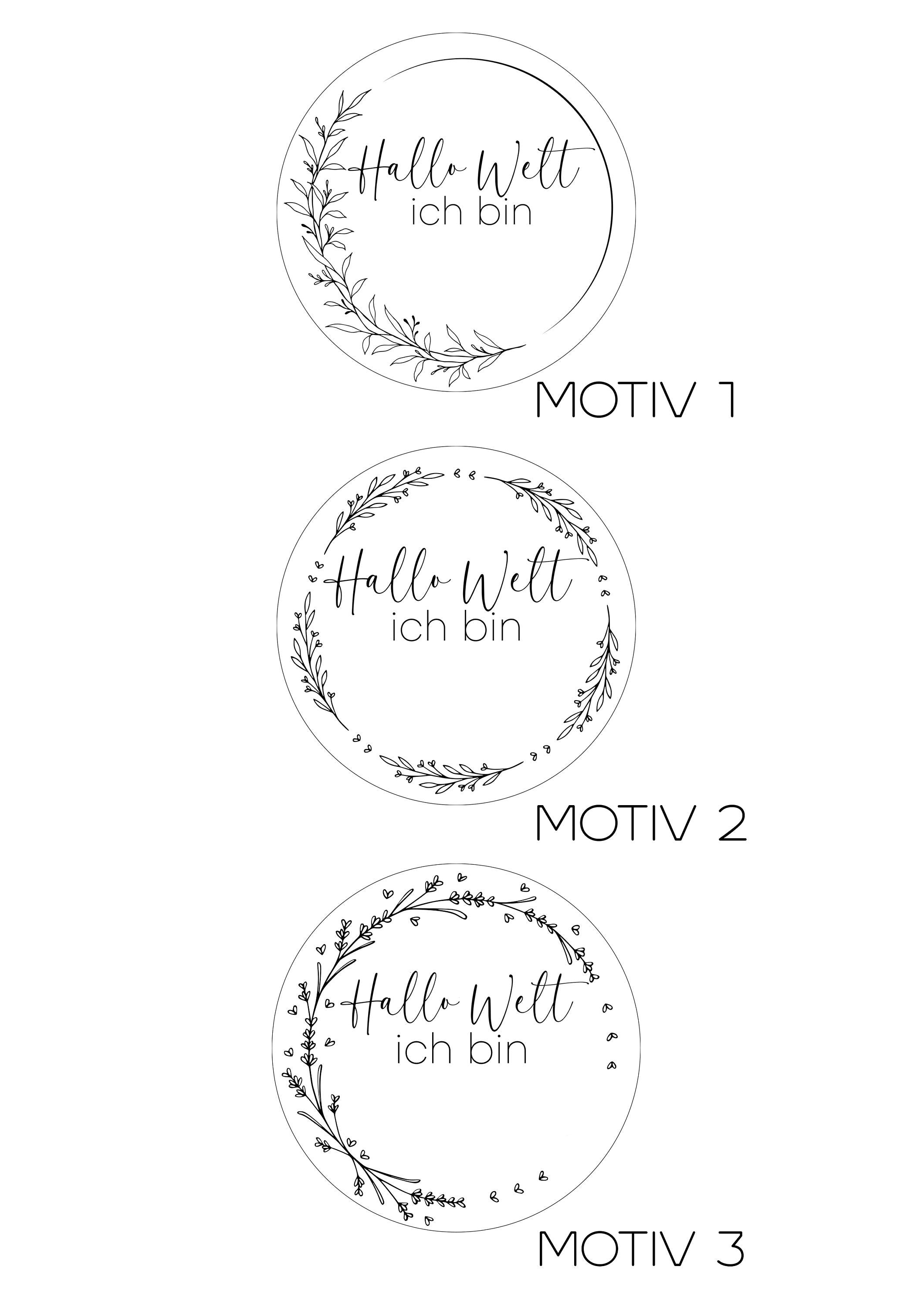 Hallo Welt Meilensteinkarte personalisiert - BohoWildflowerVibes